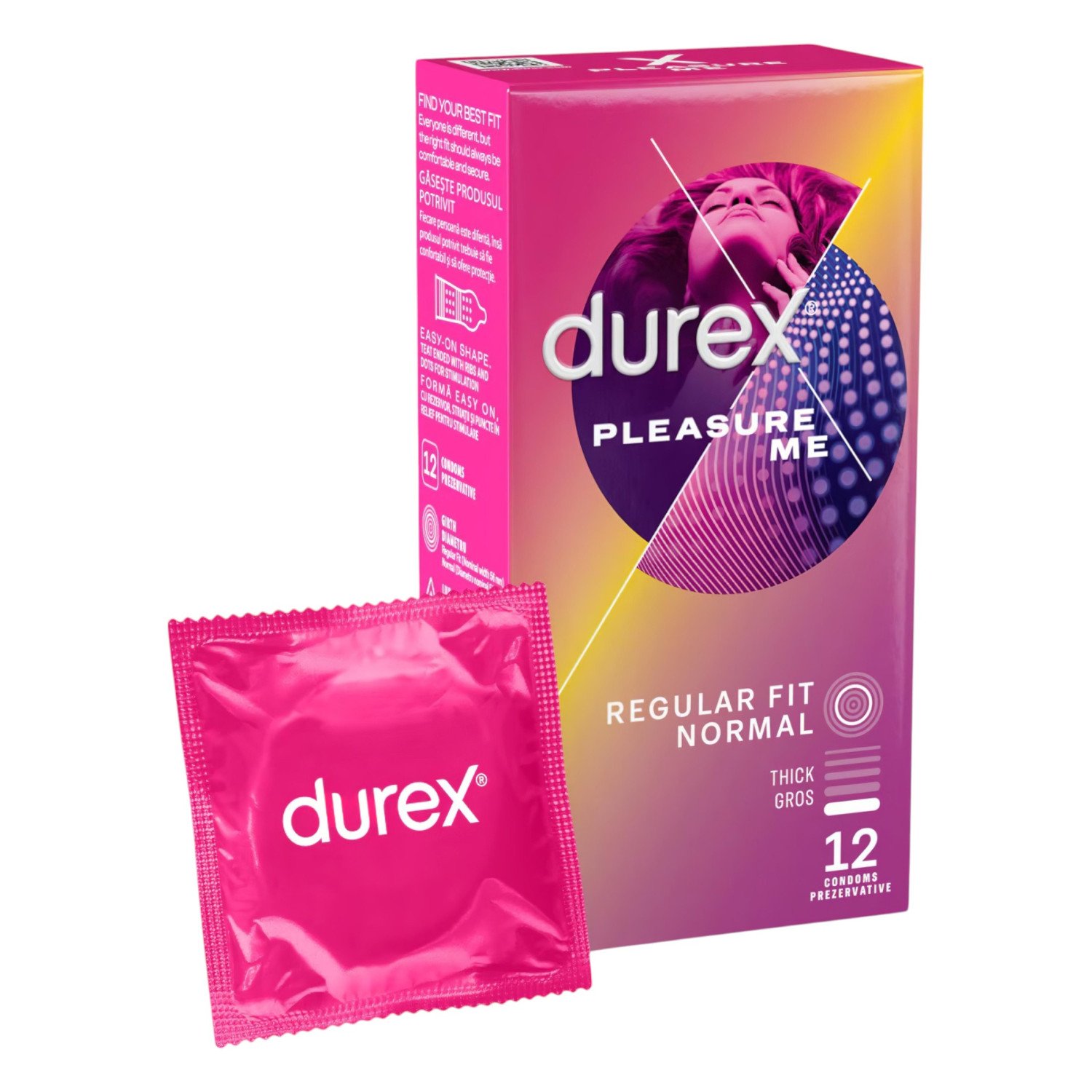 Durex Pleasure Me - vroubkované a tečkované kondomy (12 ks)