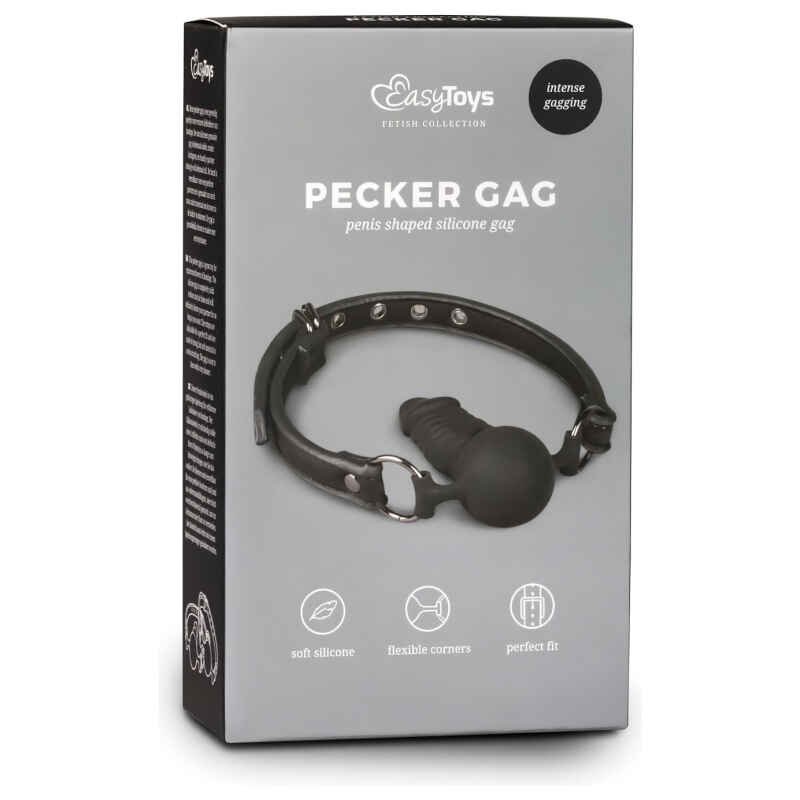 Easytoys - roubík s vnitřním dildem - černý