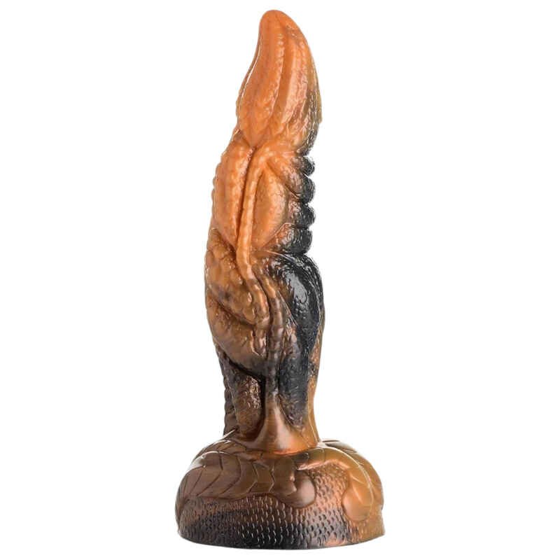 Creature Cocks Ravager - texturované silikonové dildo - 20 cm (oranžová)
