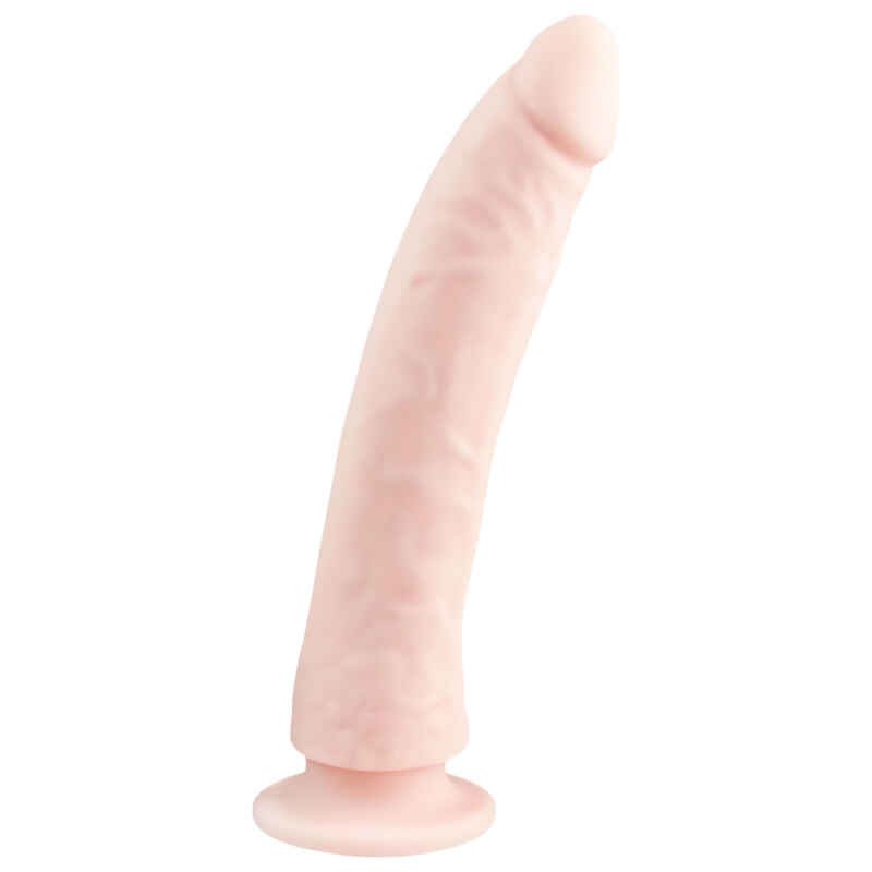 Easytoys - přísavný silikonový dildo (21cm) - přírodní